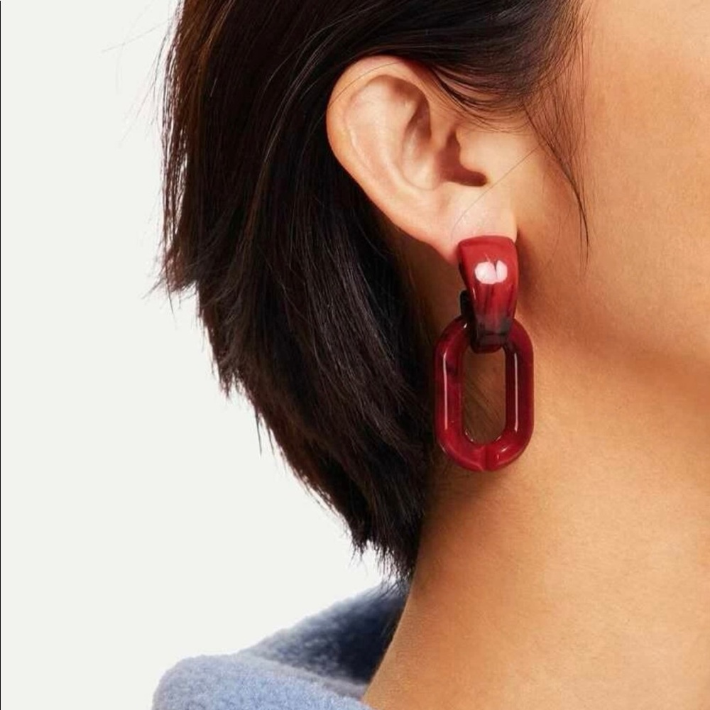 Red Chunky Earrings
